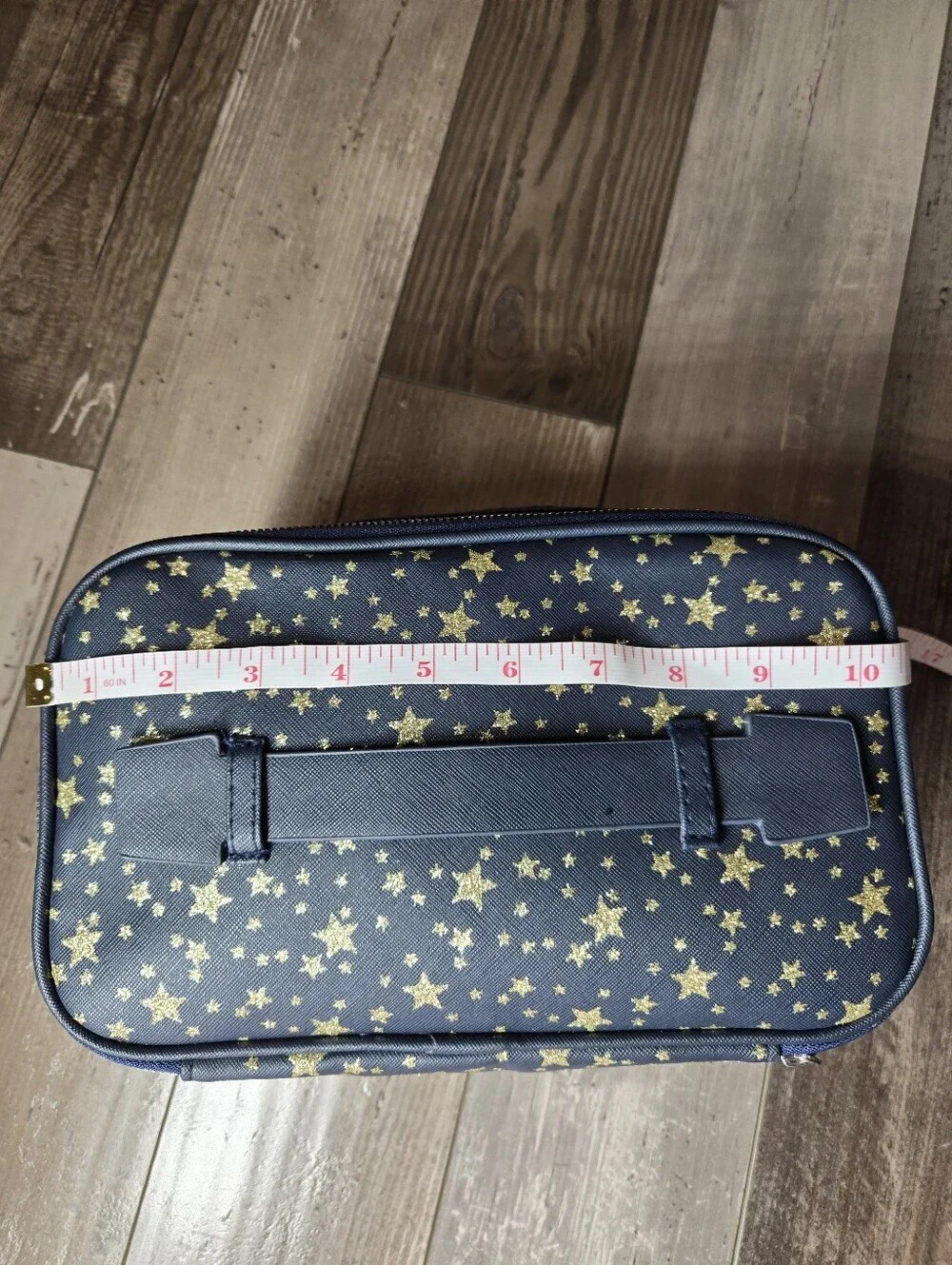 NWT Nicole Miller Navy Star Cosmetic Train Case Toiletry Carrying Bag